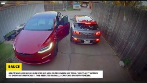 Hy hữu khoảnh khắc xe Tesla đánh ghen với vợ ba của chủ!