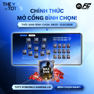Sự kiện bình chọn đội hình xuất sắc nhất năm ra mắt tại FC Mobile Việt Nam!