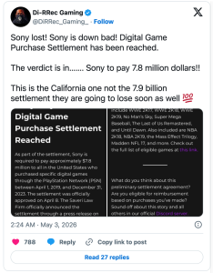 Sony thua kiện, người dùng PS Mỹ được đền bù 7,8 triệu USD, nhưng chia ra không đủ mua 1 game mới