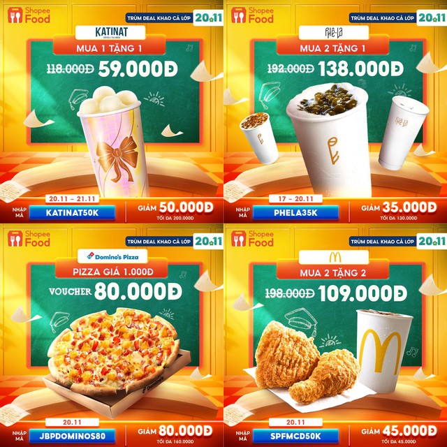 Cả lớp lên món, ShopeeFood lên deal mời tiệc 20.11: Lớp càng đông, deal càng to- Ảnh 3.