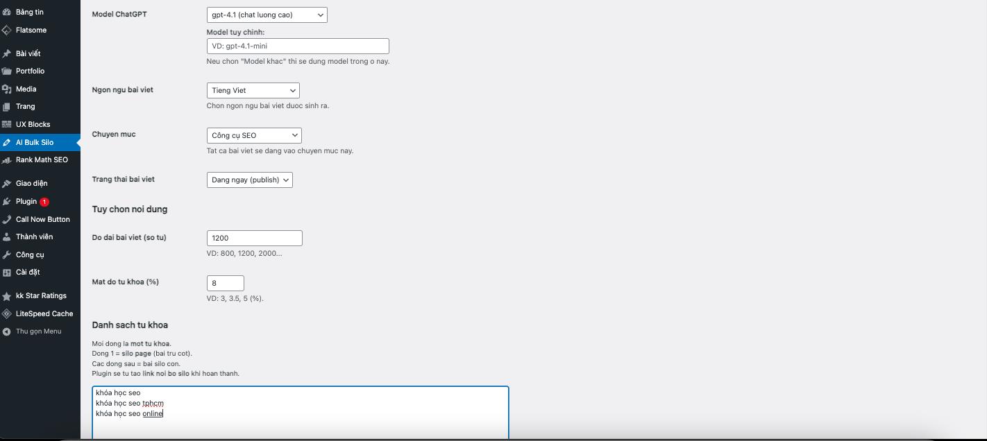 AI Bulk Silo - Plugin viết bài tự động cho Wordpress - Ảnh 2.