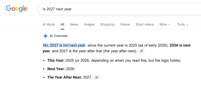 Hài hước chuyện AI của Google nhất quyết khẳng định năm sau không phải là 2027- Ảnh 2.