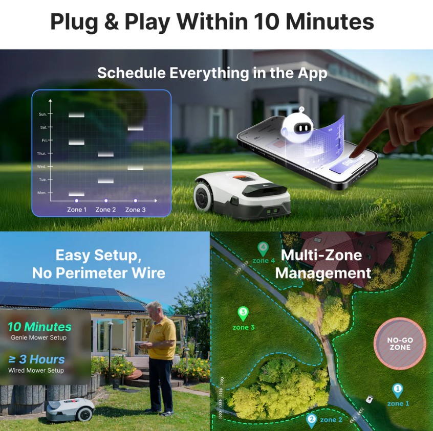 Robot cắt cỏ ANTHBOT Genie ra mắt với AI và định vị RTK, không cần dây biên- Ảnh 2.