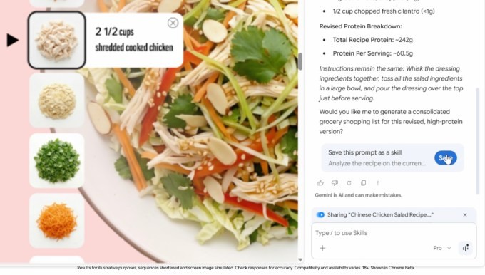 Google thêm Skills vào Chrome: Lưu câu lệnh Gemini, nhấn một nút dùng lại - Ảnh 2.