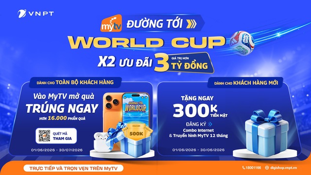 VNPT tung ưu đãi trị giá 3 tỷ đồng mùa World Cup 2026™- Ảnh 2.